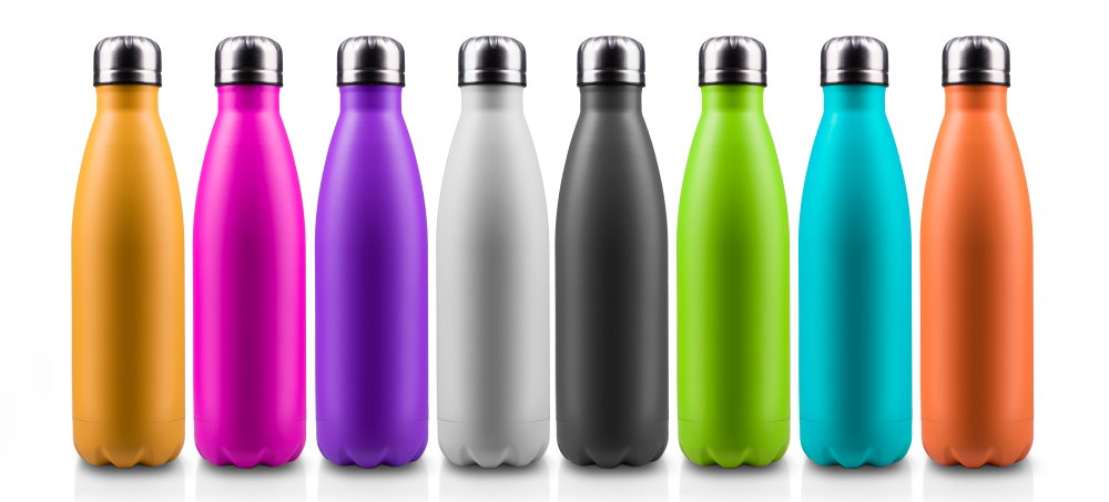 colorful thermo bottles for water
